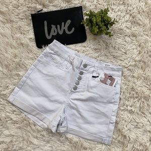 🎉HP🎉 YMI Curvy High Waisted Button Fly Shorts 💗 White
